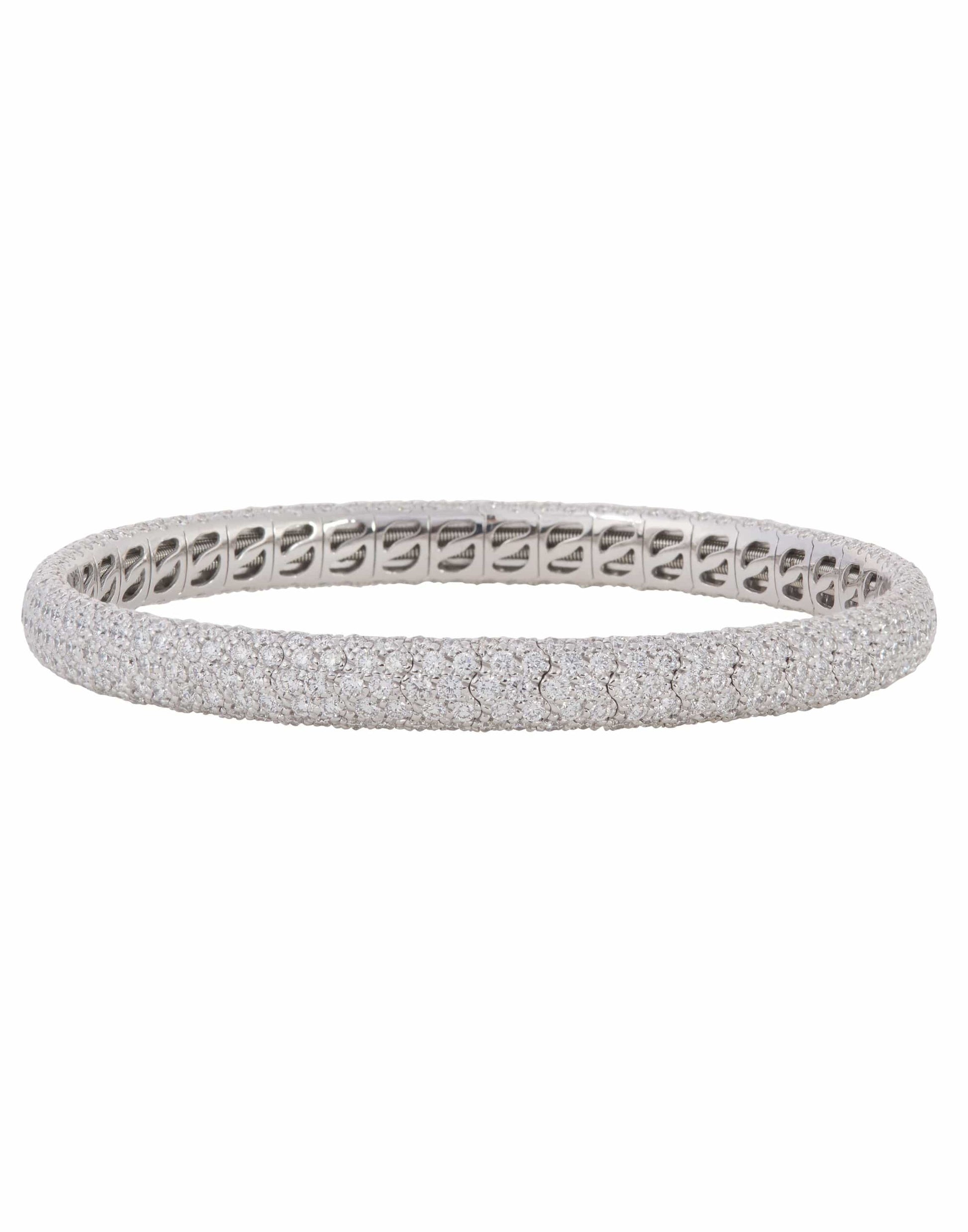 SIDNEY GARBER-Pave Stretch Bracelet-WHITE GOLD