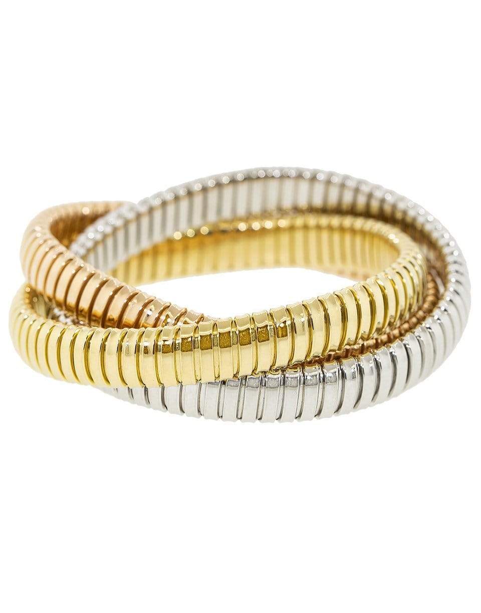 SIDNEY GARBER-12MM Tri-Color Rolling Bracelet-YELLOW GOLD