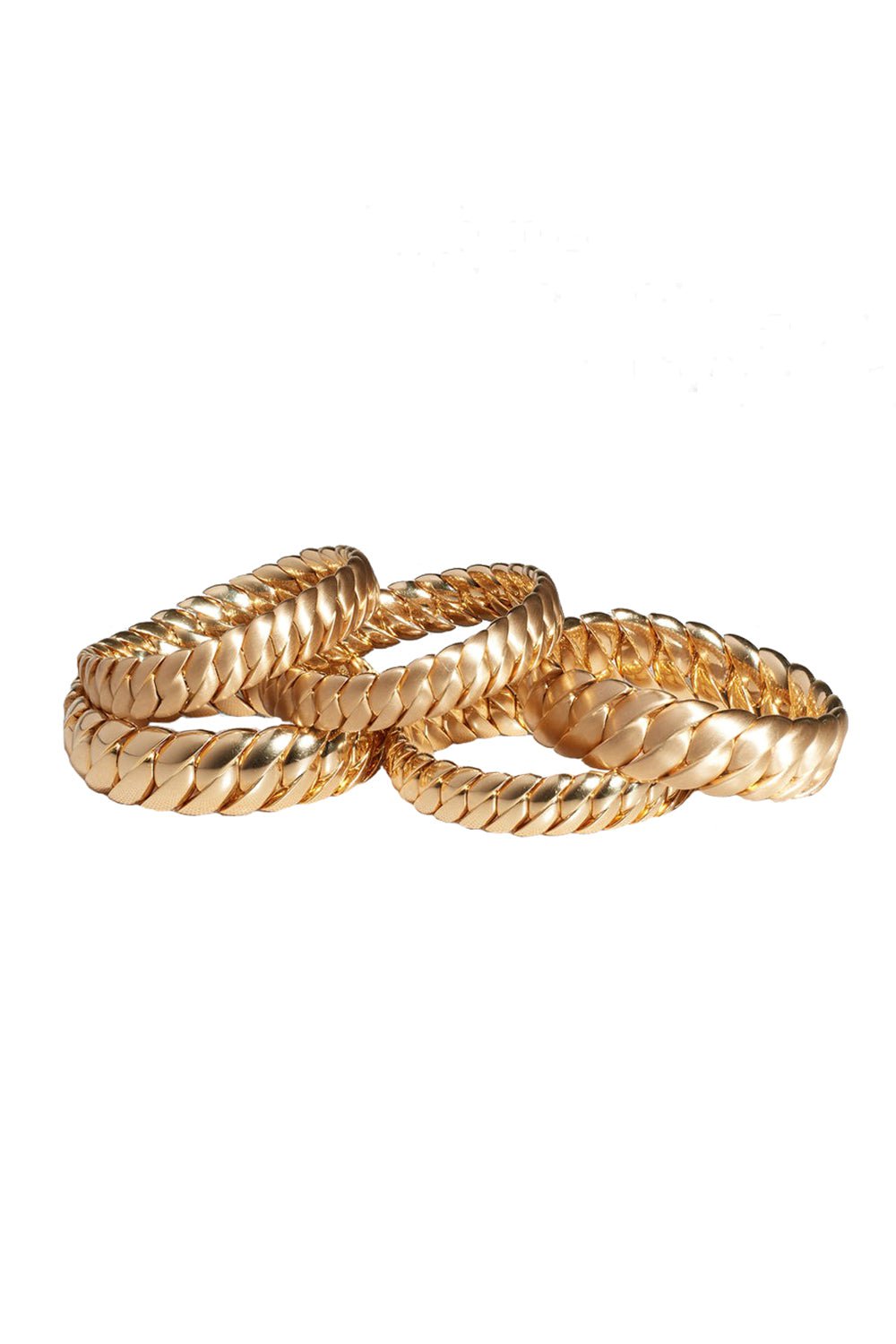 SIDNEY GARBER-Skinny Wave Link Bracelet-YELLOW GOLD