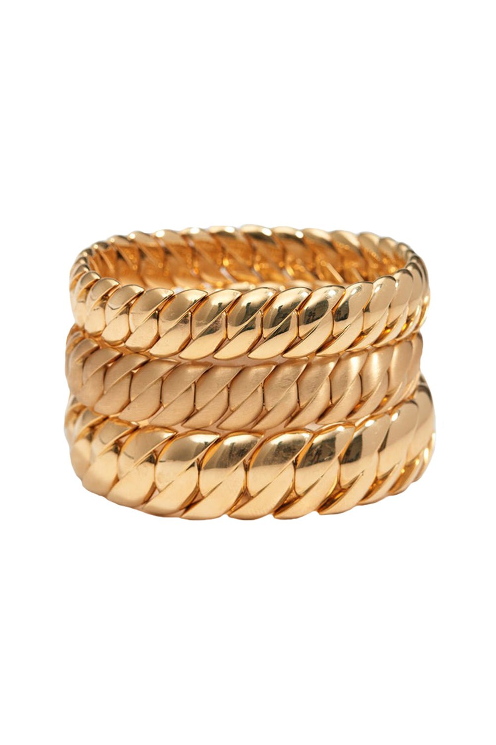 SIDNEY GARBER-Skinny Wave Link Bracelet-YELLOW GOLD