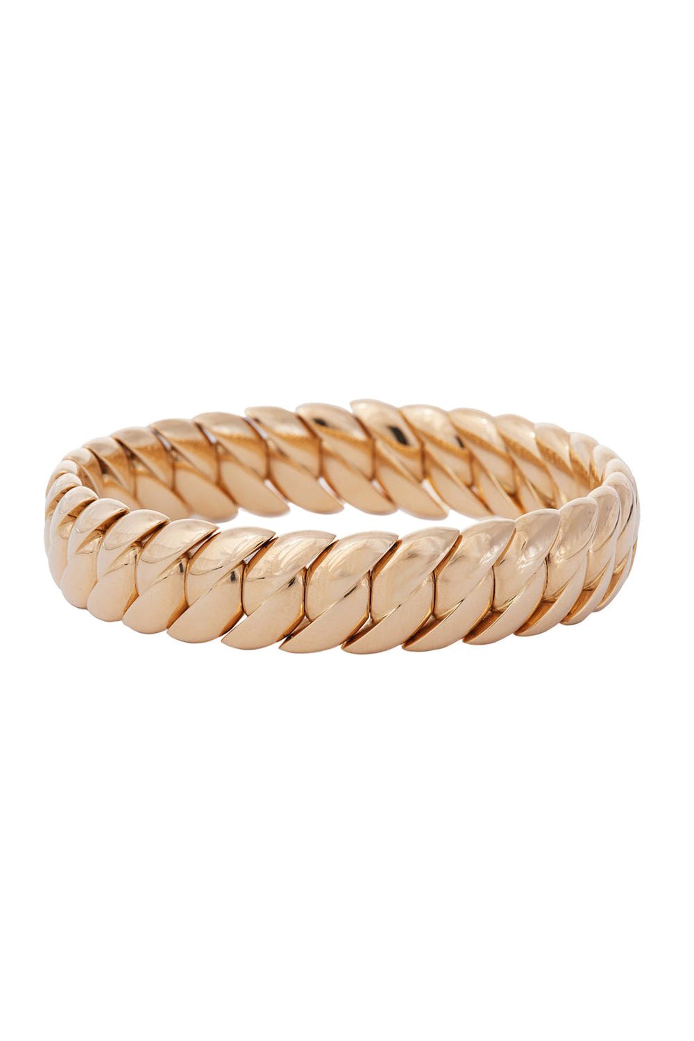 SIDNEY GARBER-Skinny Wave Link Bracelet-YELLOW GOLD