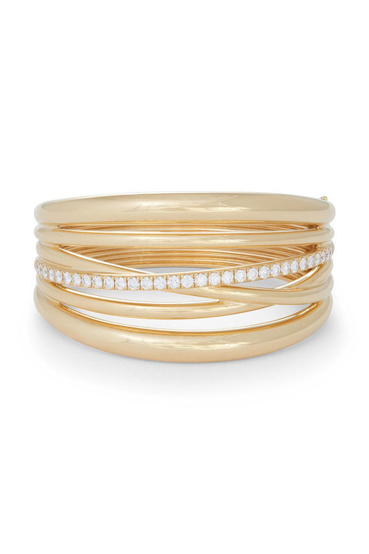 SIDNEY GARBER-Diamond Accent Scribble Bracelet-YELLOW GOLD