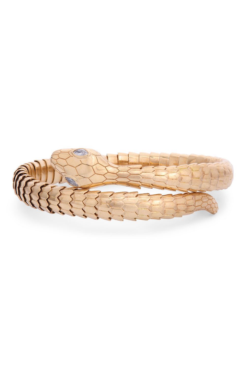 Diamond Mini Il Serpente Bracelet-YELLOW GOLD-JEWELRYFINE JEWELBRACELET O-SIDNEY GARBER