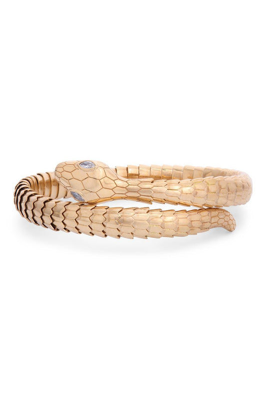 Diamond Mini Il Serpente Bracelet-YELLOW GOLD-JEWELRYFINE JEWELBRACELET O-SIDNEY GARBER