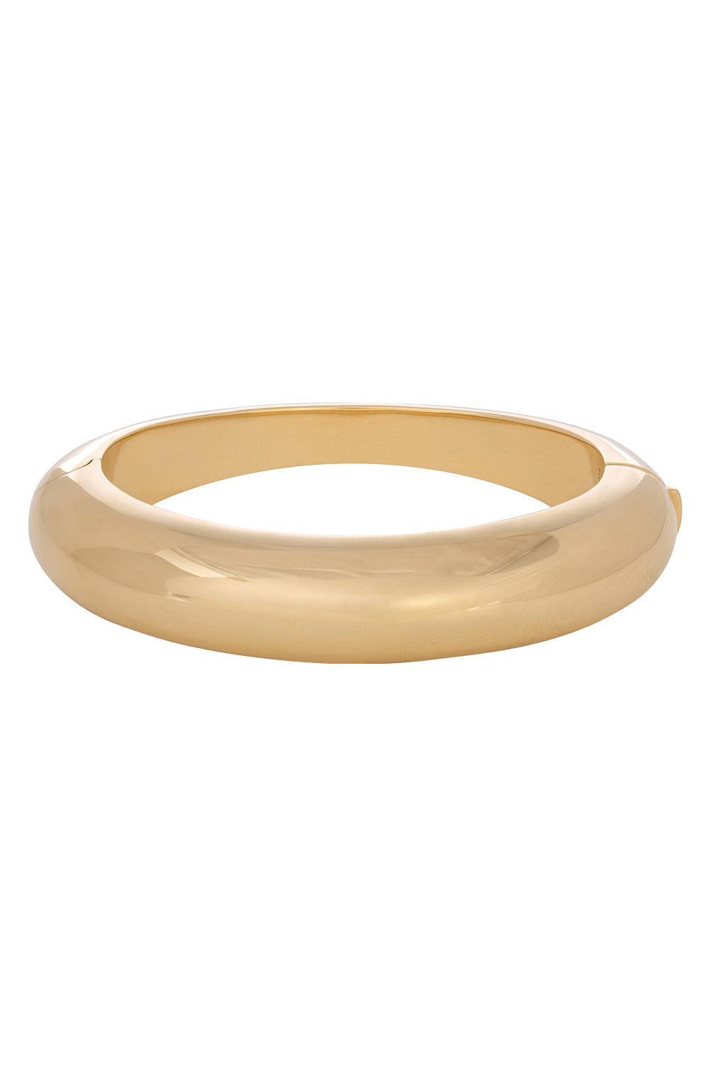 French Dome Bangle Bracelet - 14mm-YELLOW GOLD-JEWELRYFINE JEWELBRACELET O-SIDNEY GARBER