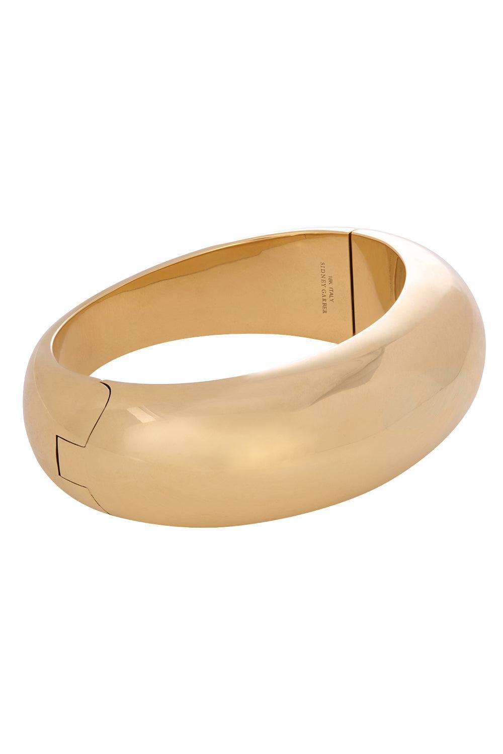  French Dome Bangle Bracelet - 22mm-YELLOW GOLD-JEWELRYFINE JEWELBRACELET O-SIDNEY GARBER 