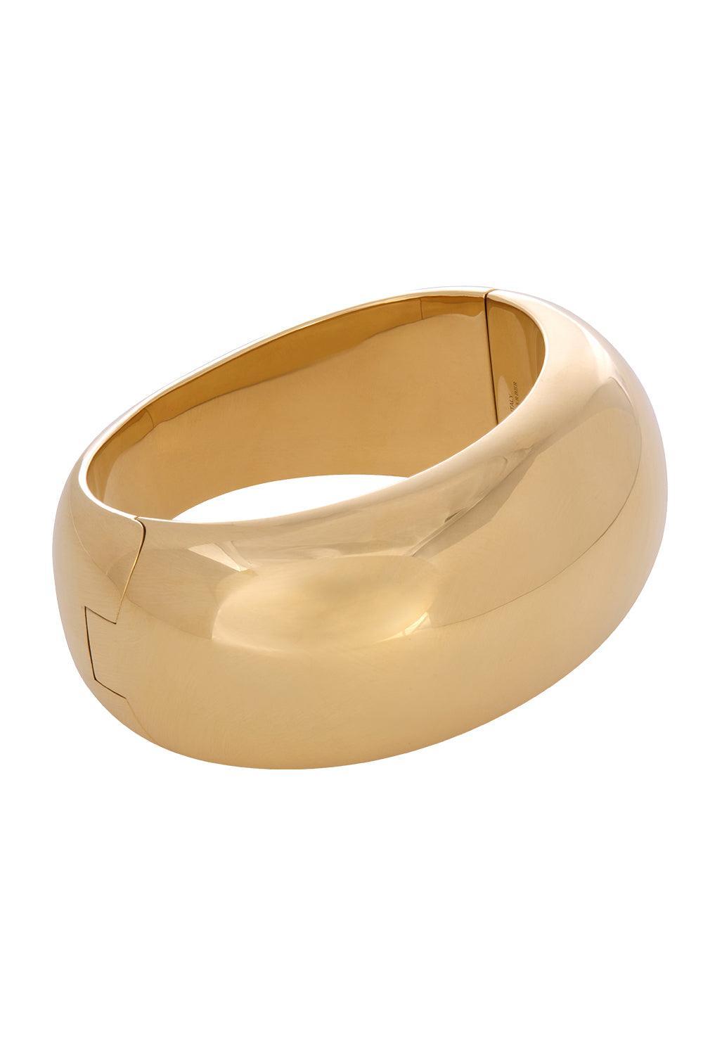  French Dome Bangle Bracelet - 30mm-YELLOW GOLD-JEWELRYFINE JEWELBRACELET O-SIDNEY GARBER 