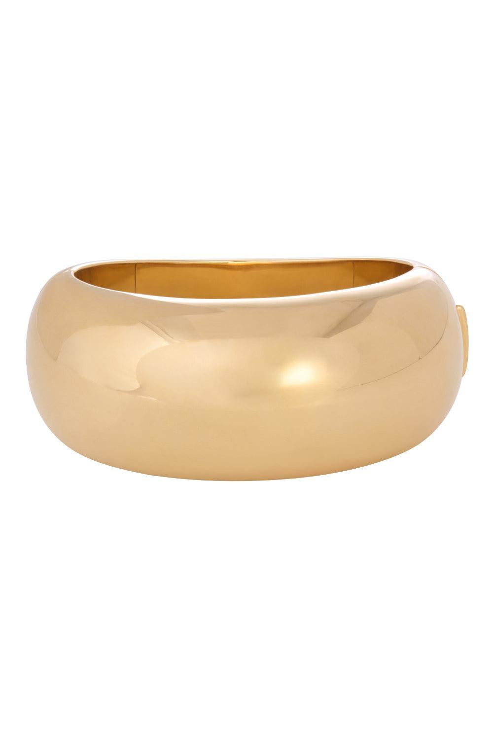French Dome Bangle Bracelet - 30mm-YELLOW GOLD-JEWELRYFINE JEWELBRACELET O-SIDNEY GARBER