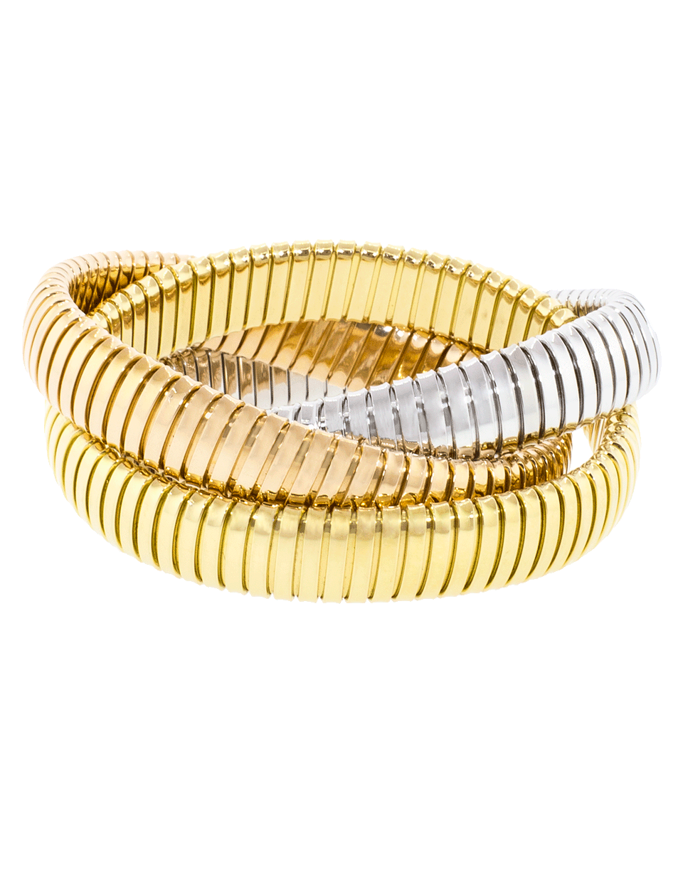 SIDNEY GARBER-Three Band Tri-Color Rolling Bracelet-YELLOW GOLD