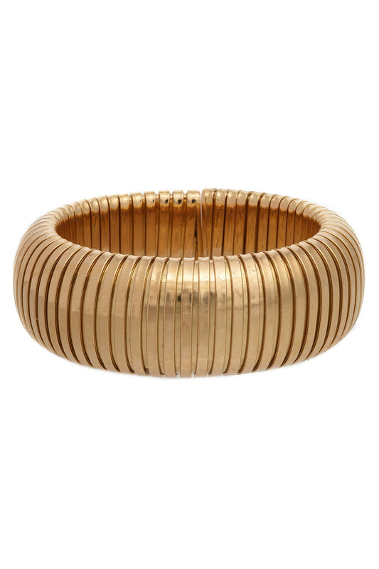 Domed Cuff-YELLOW GOLD-PETITE-JEWELRYFINE JEWELBRACELET O-SIDNEY GARBER