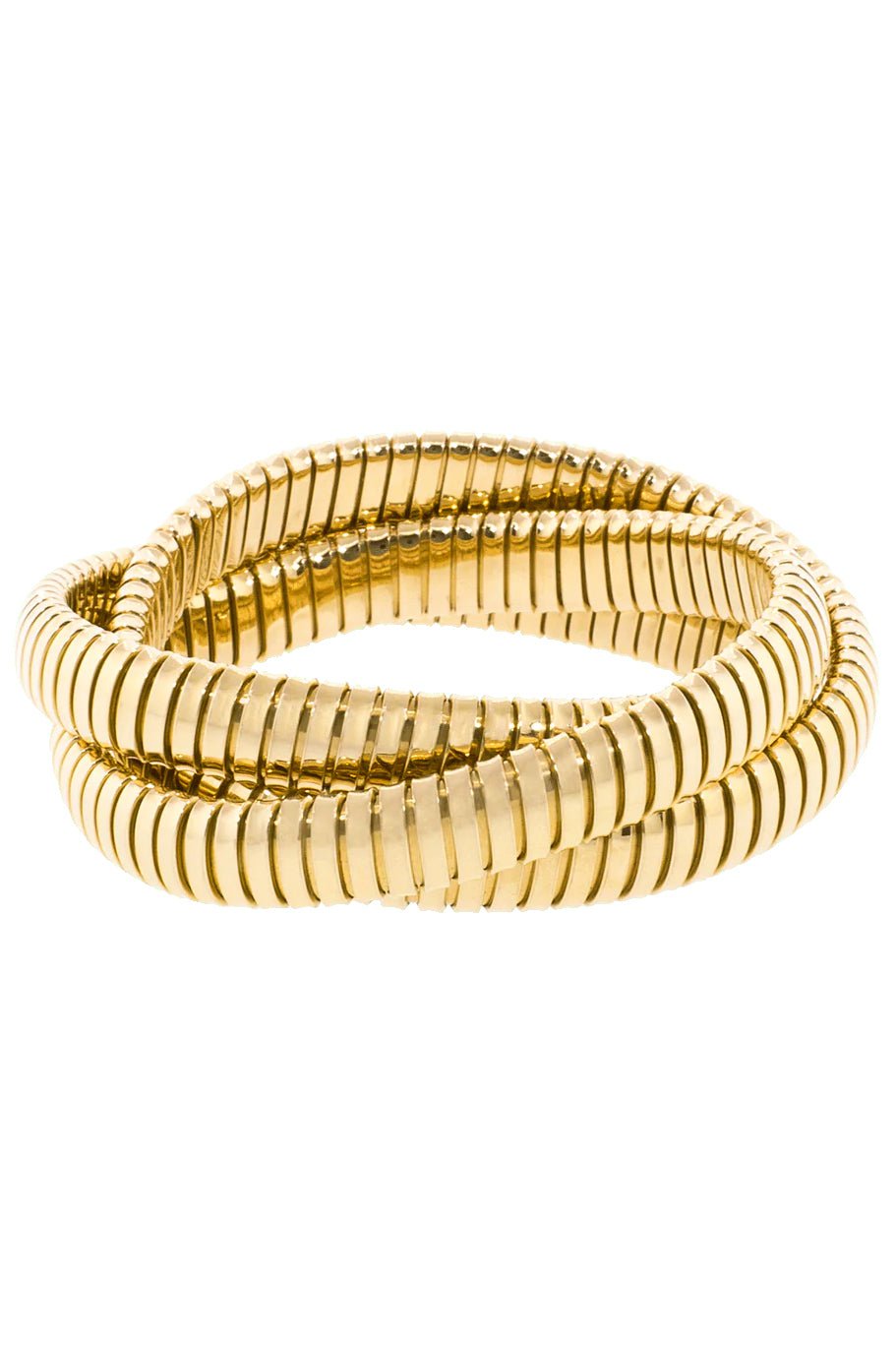 SIDNEY GARBER-Three Rolling Band Bracelet 9mm-YELLOW GOLD