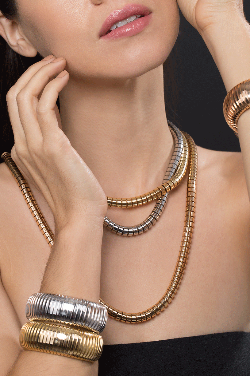 SIDNEY GARBER-Yellow Gold Domed Cuff Bracelet-YELLOW GOLD