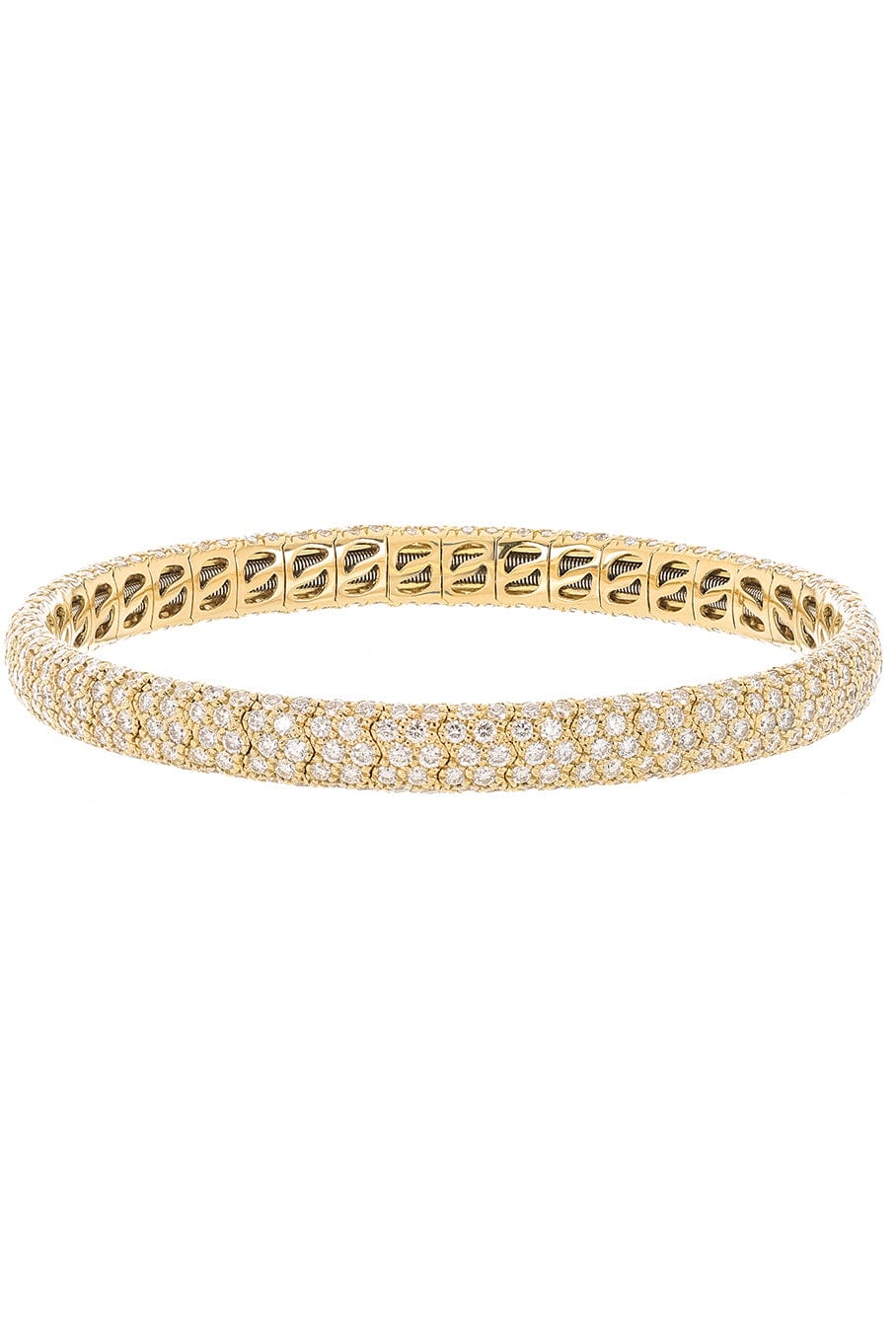 SIDNEY GARBER-Yellow Gold Pave Stretch Bracelet-YELLOW GOLD