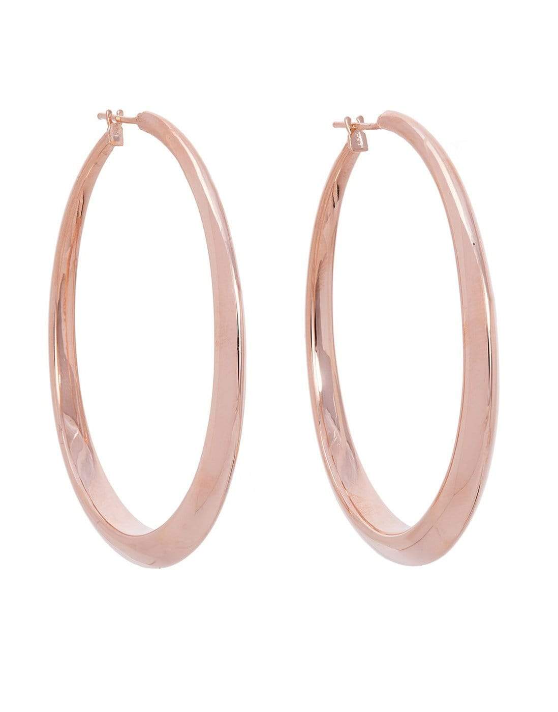 SIDNEY GARBER-Rose Gold Oval Hoop Earrings-ROSE GOLD