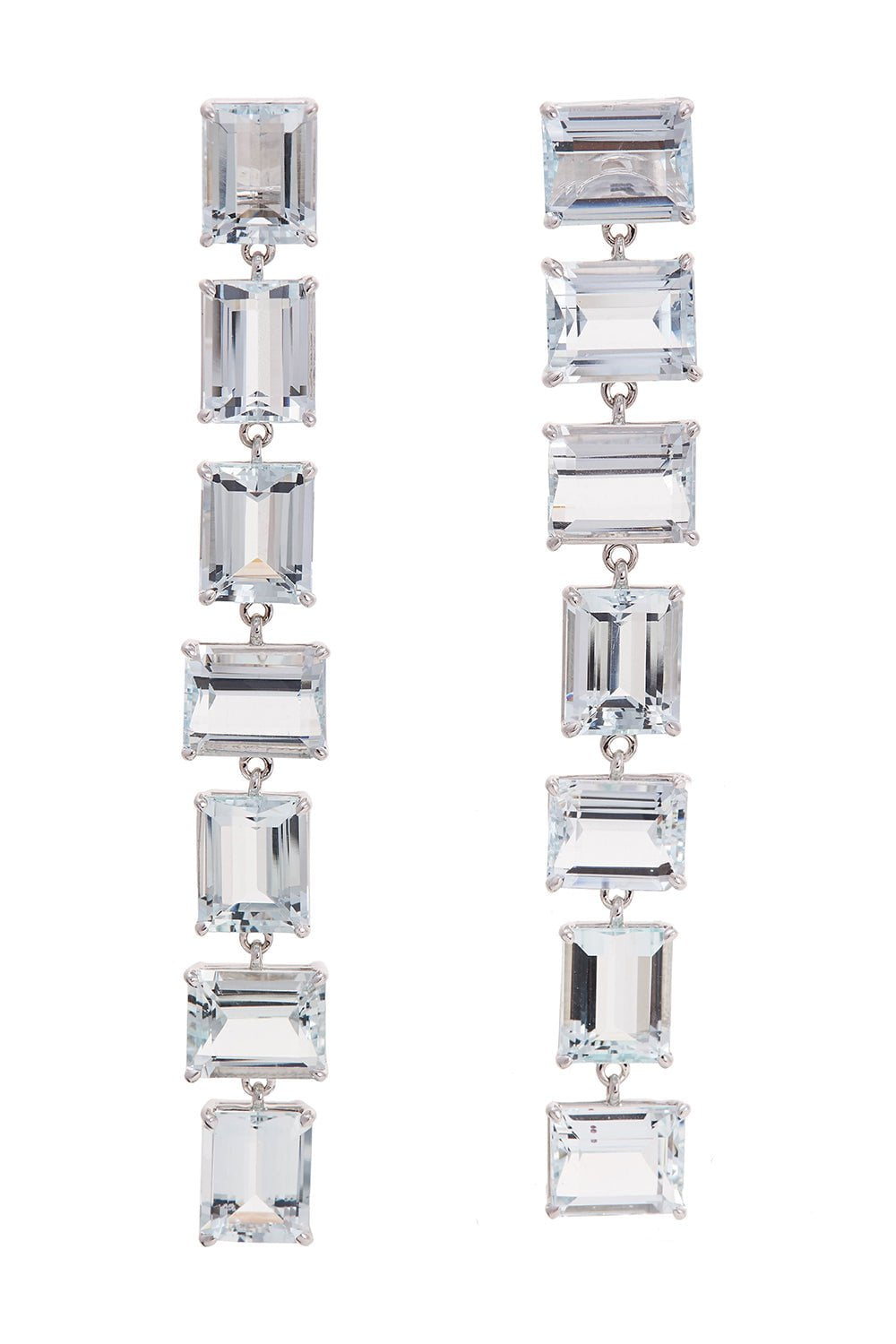 SIDNEY GARBER-Aqua Mosaic Earrings-WHITE GOLD