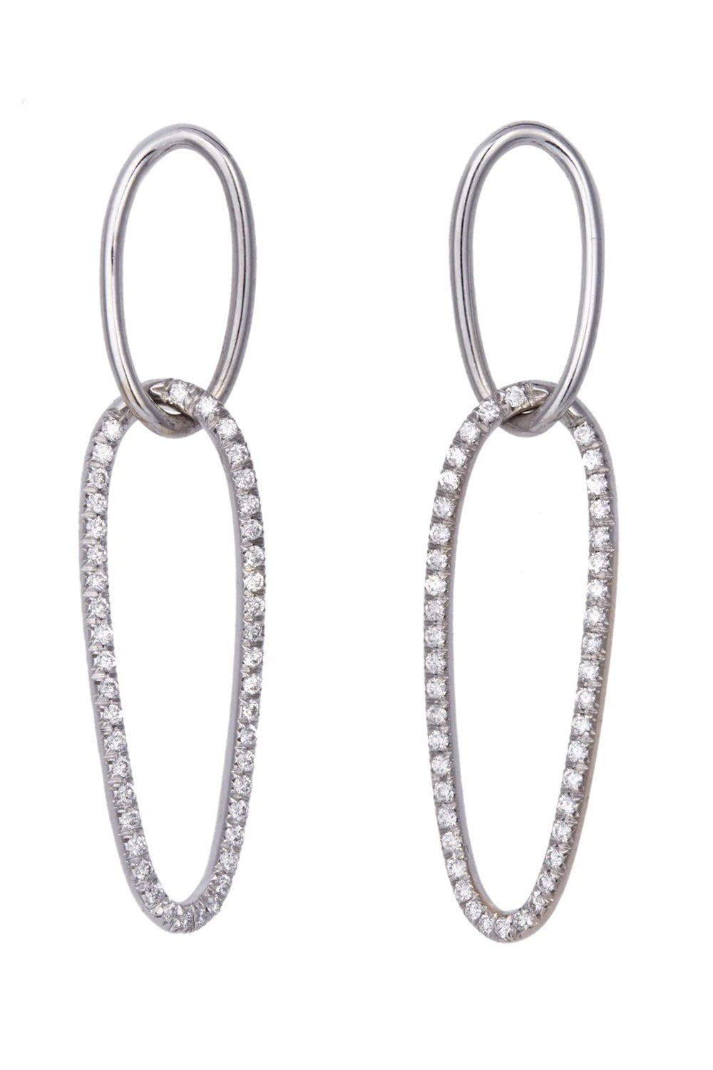 SIDNEY GARBER-Jules Double Link Earrings-WHITE GOLD