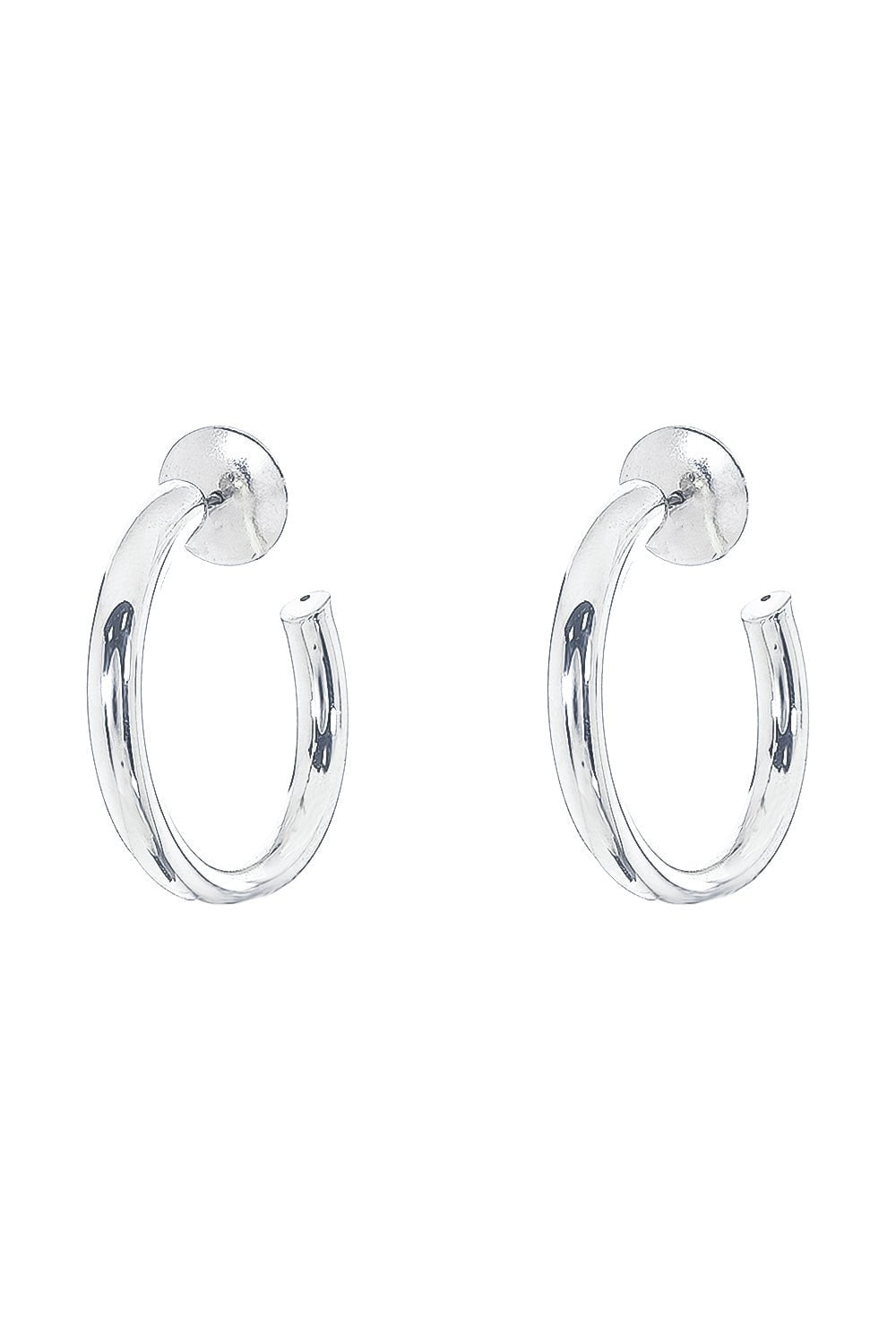SIDNEY GARBER-Mallory Hoop Earrings - 2.9cm-WHITE GOLD