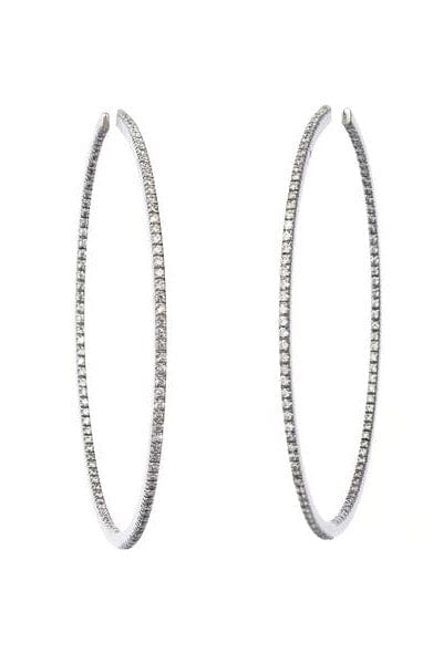 SIDNEY GARBER-Medium Perfect Hoops-WHITE GOLD