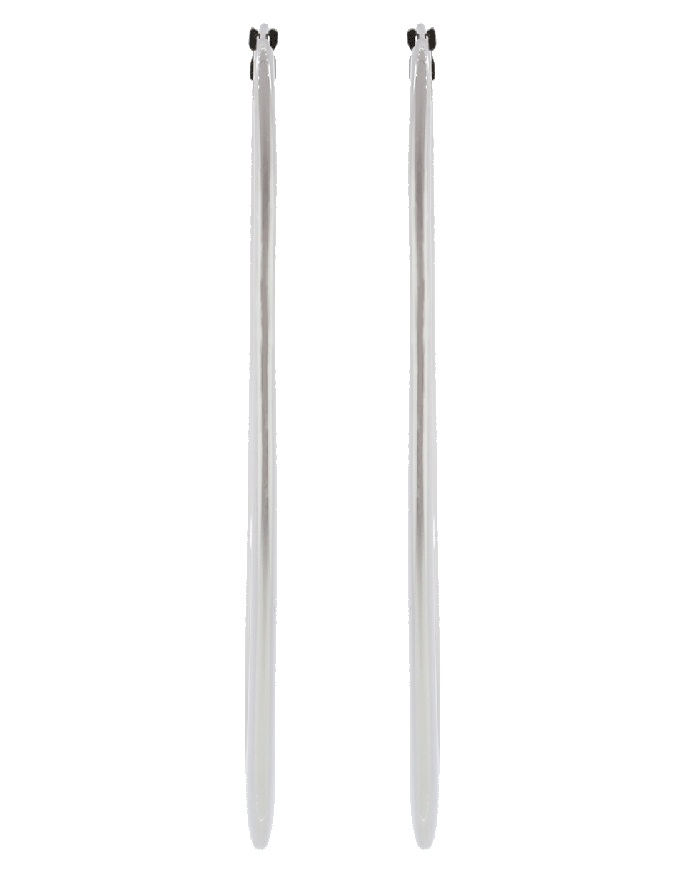 SIDNEY GARBER-Oval Crescent Hoop Earrings-WHITE GOLD