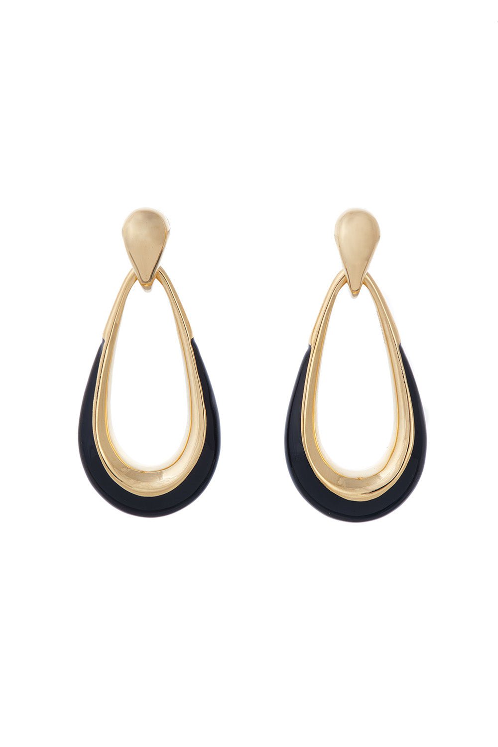 Black Door Knocker Earrings-YELLOW GOLD-JEWELRYFINE JEWELEARRING-Vendor