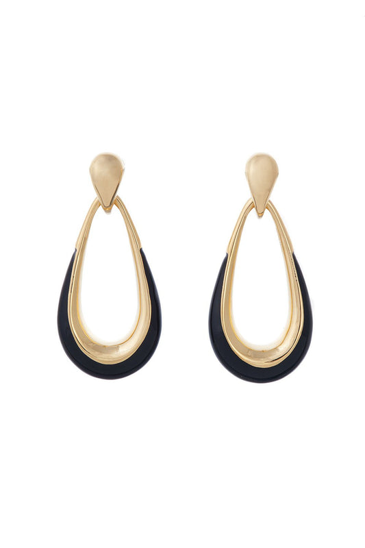 Black Door Knocker Earrings-YELLOW GOLD-JEWELRYFINE JEWELEARRING-Vendor