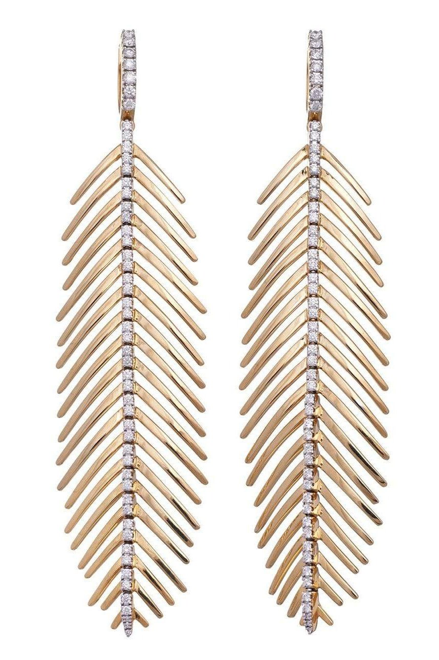 SIDNEY GARBER-Feathers that Move Earrings-YELLOW GOLD