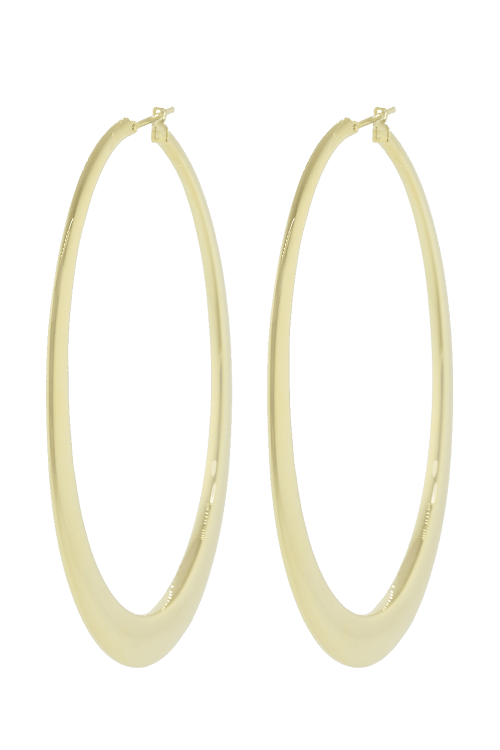 SIDNEY GARBER-Oval Crescent Hoop Earrings-YELLOW GOLD