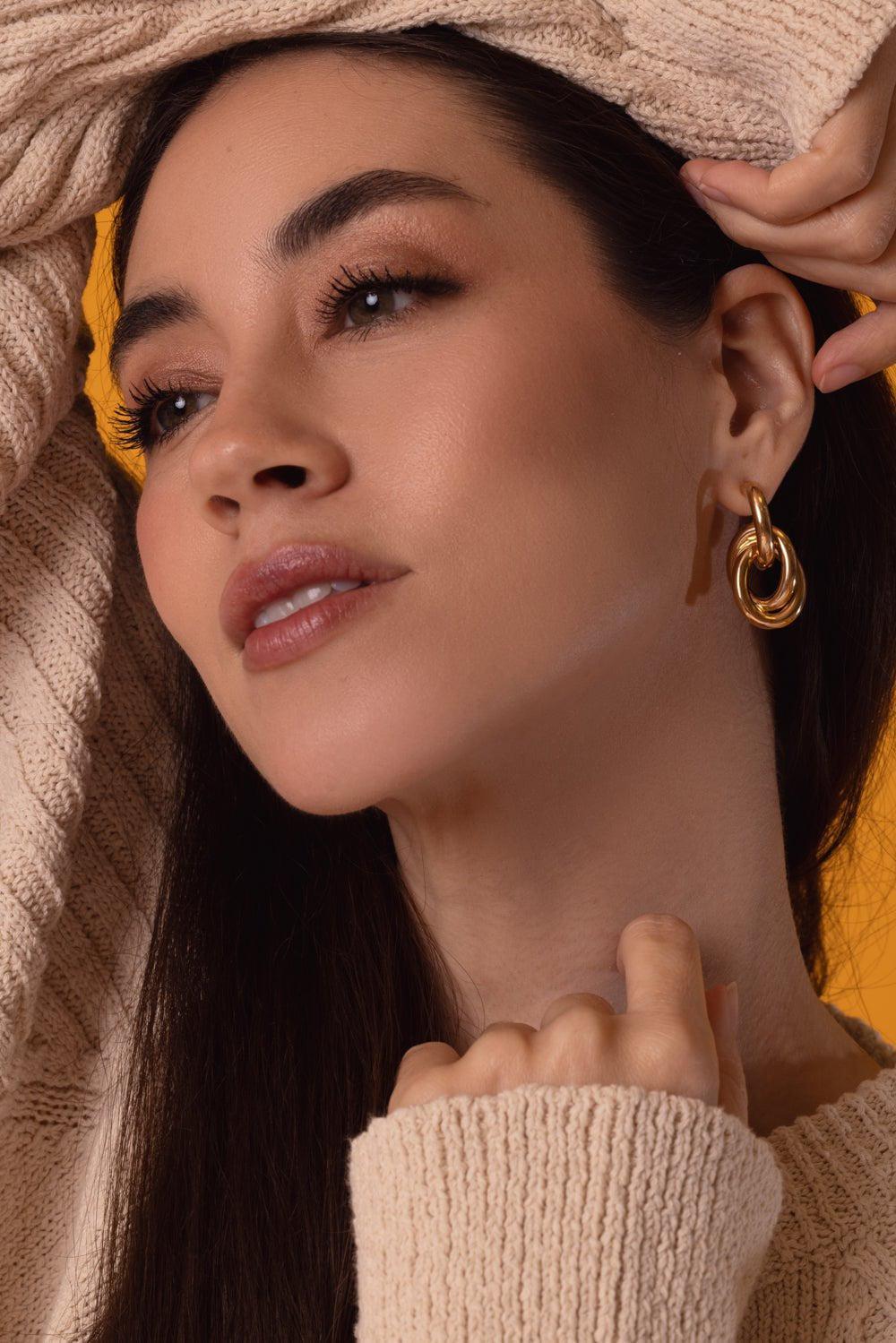 SIDNEY GARBER-Oval Drop Earrings-YELLOW GOLD