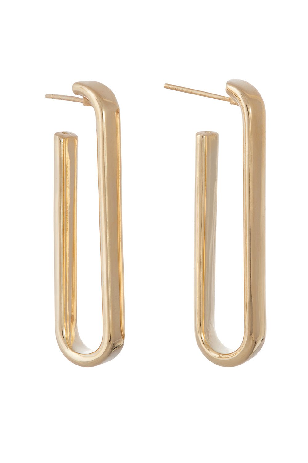 SIDNEY GARBER-Paperclip Hoop Earrings-YELLOW GOLD