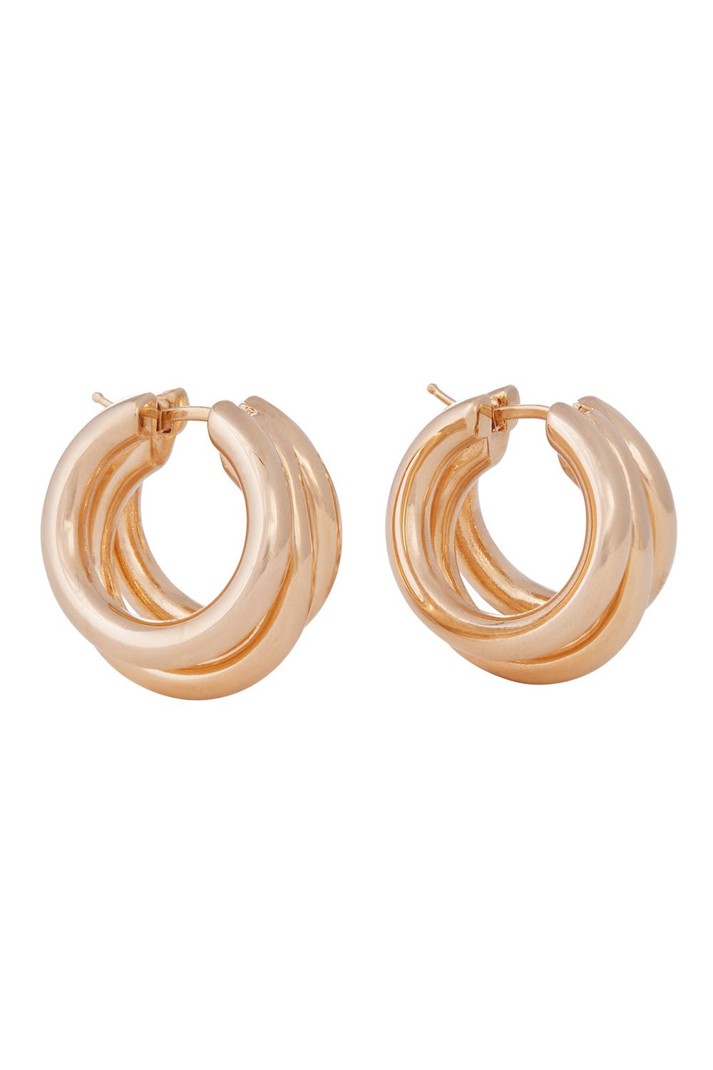 SIDNEY GARBER-Triple Hoop Earrings-YELLOW GOLD