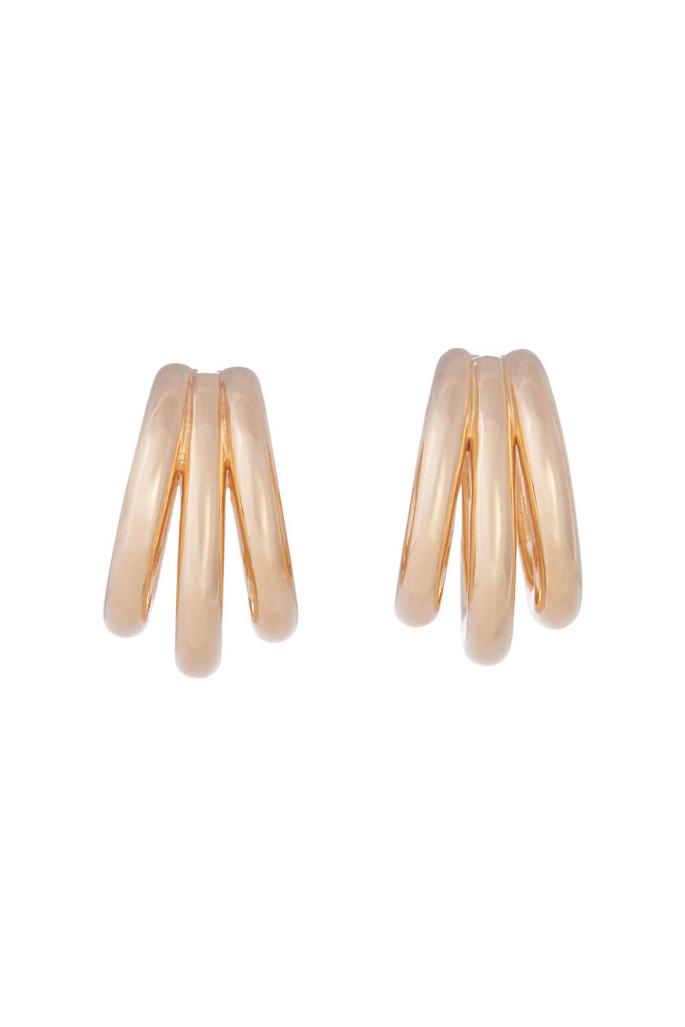 SIDNEY GARBER-Triple Hoop Earrings-YELLOW GOLD