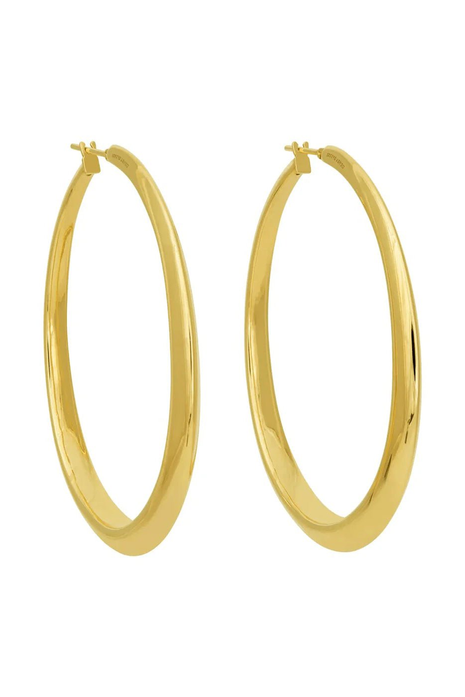SIDNEY GARBER-Yellow Gold Oval Hoop Earrings-YELLOW GOLD