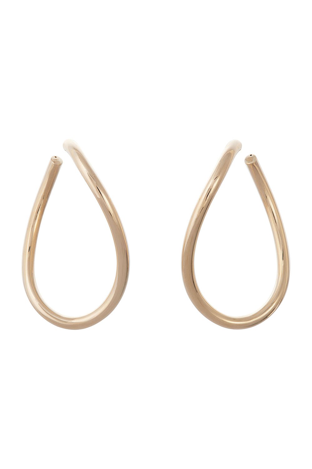 SIDNEY GARBER-Curved Opal Hoop Earrings-YELLOW GOLD