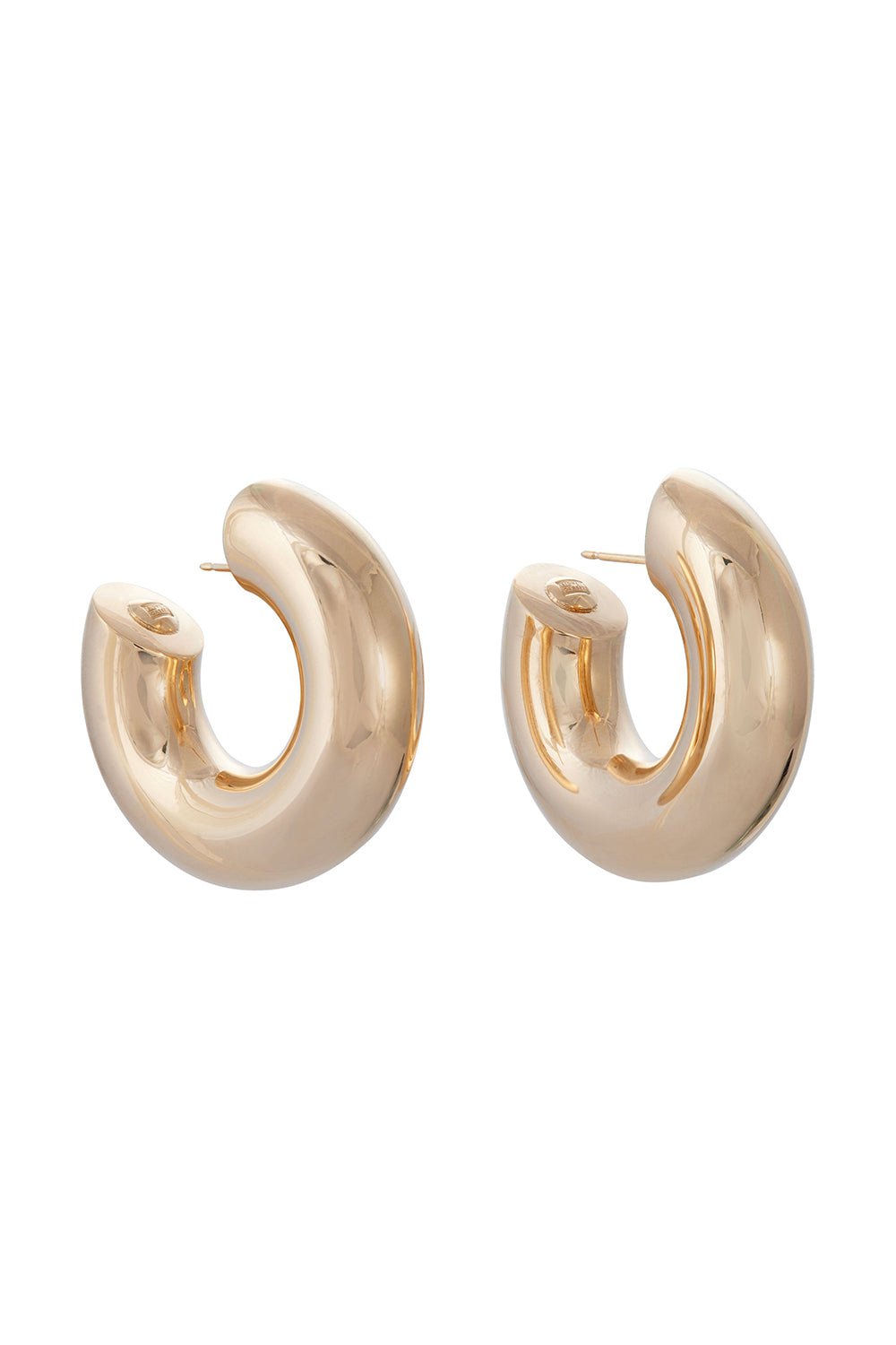 Wide Tubular Hoop Earrings - 4.2cm - Yellow Gold JEWELRYFINE JEWELEARRING SIDNEY GARBER   