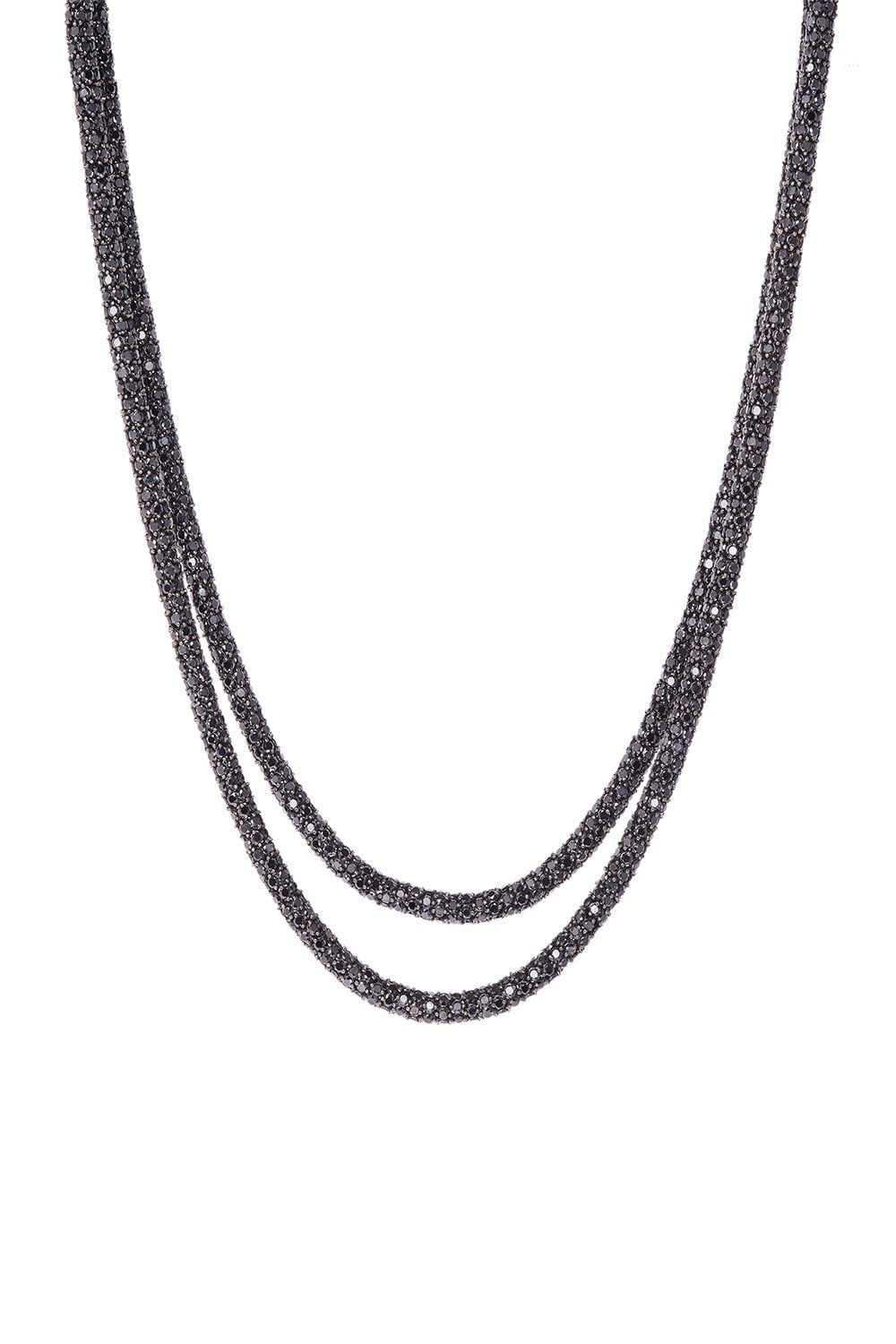 SIDNEY GARBER-Black Diamond Rope Necklace-BLACK GOLD