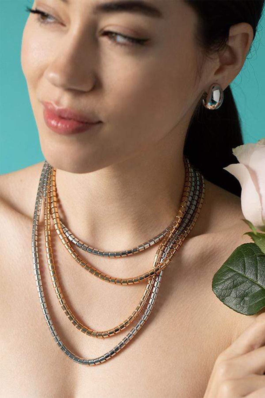 SIDNEY GARBER-Skinny Ophelia Necklace 36Inch-ROSE GOLD