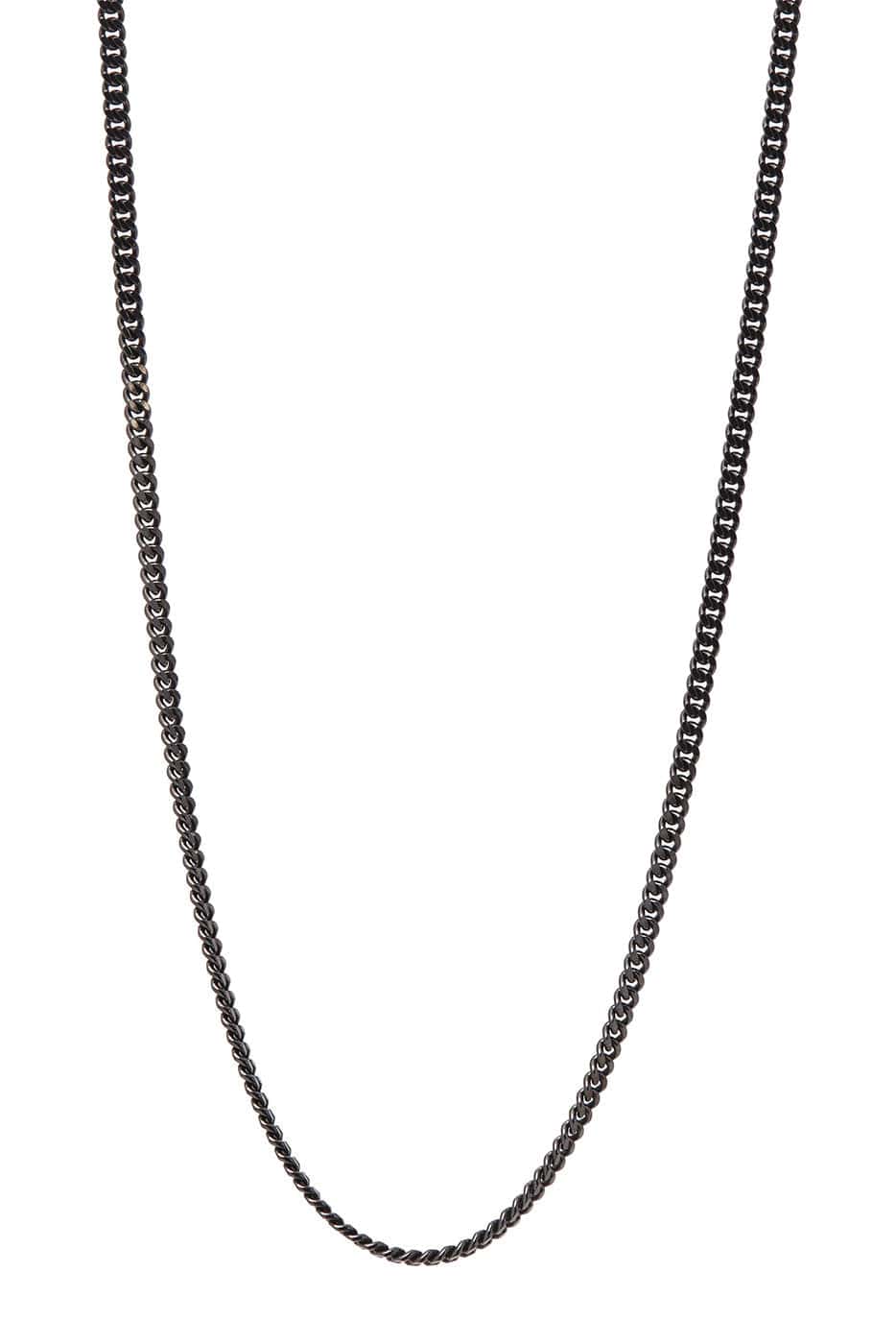 SIDNEY GARBER-Black Curb Chain Necklace-WHITE GOLD