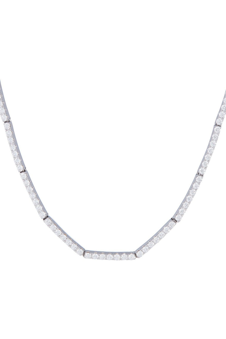 Full Diamond Necklace - 15in - White Gold