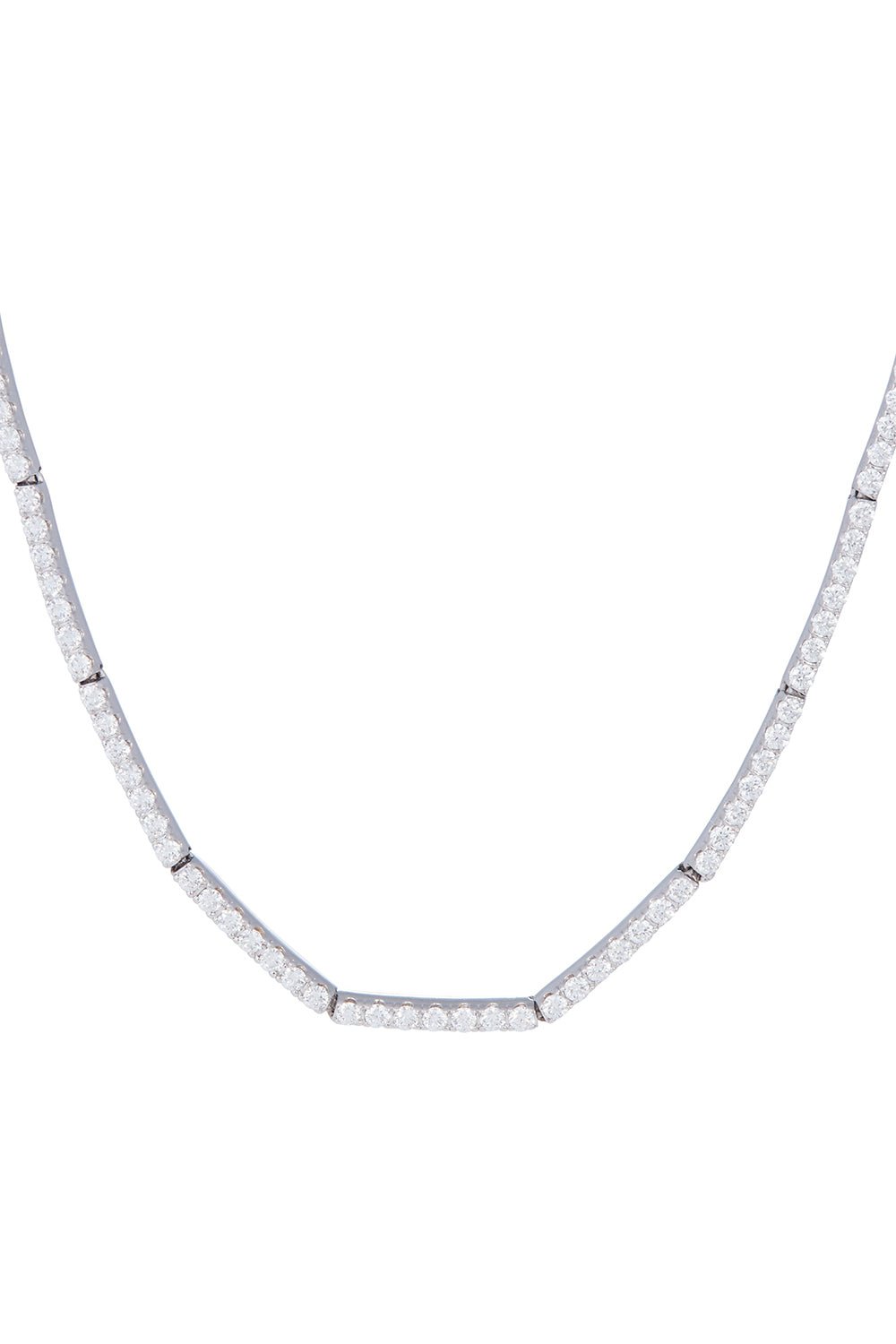 SIDNEY GARBER-Full Diamond Necklace - 15in - White Gold-WHITE GOLD