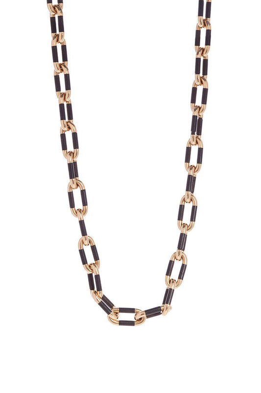 SIDNEY GARBER-Ebony Link Necklace-YELLOW GOLD