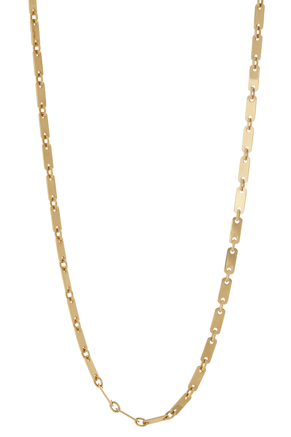 Flat Link Tab Chain Necklace - 27in - Yellow Gold-YELLOW GOLD-JEWELRYFINE JEWELNECKLACE O-SIDNEY GARBER