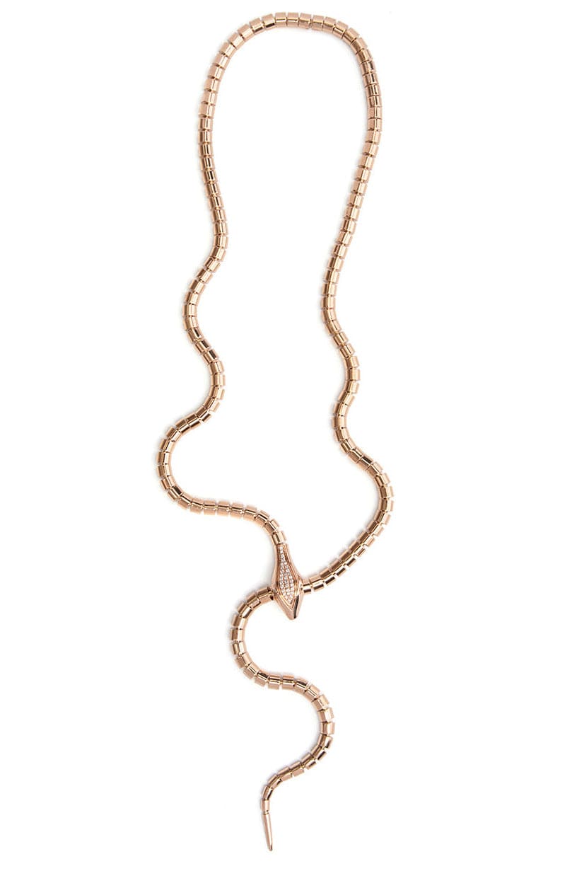 SIDNEY GARBER-Wrap Around Snake Lariat-YELLOW GOLD