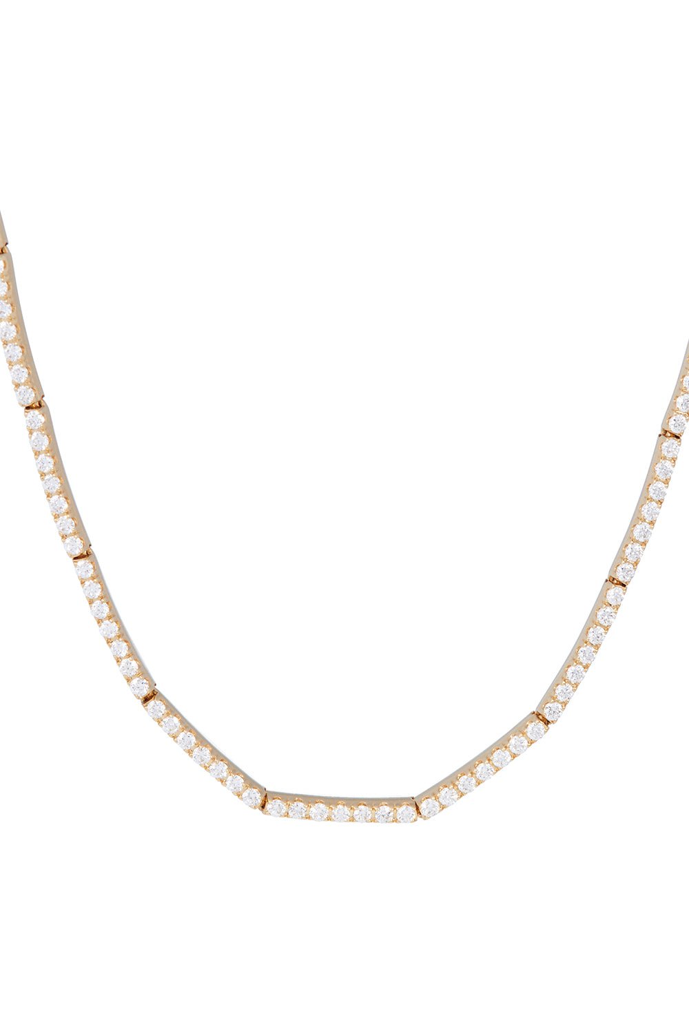 SIDNEY GARBER-Full Diamond Necklace - 15in - Yellow Gold-YELLOW GOLD