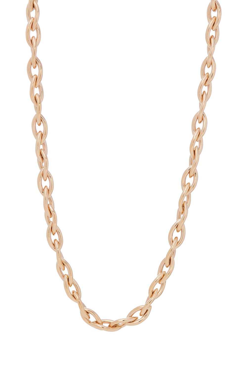 SIDNEY GARBER-Marquise Link Necklace - 16in - Yellow Gold-YELLOW GOLD