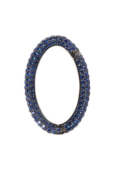 SIDNEY GARBER-Blue Sapphire Medium Oval LInk-WHITE GOLD