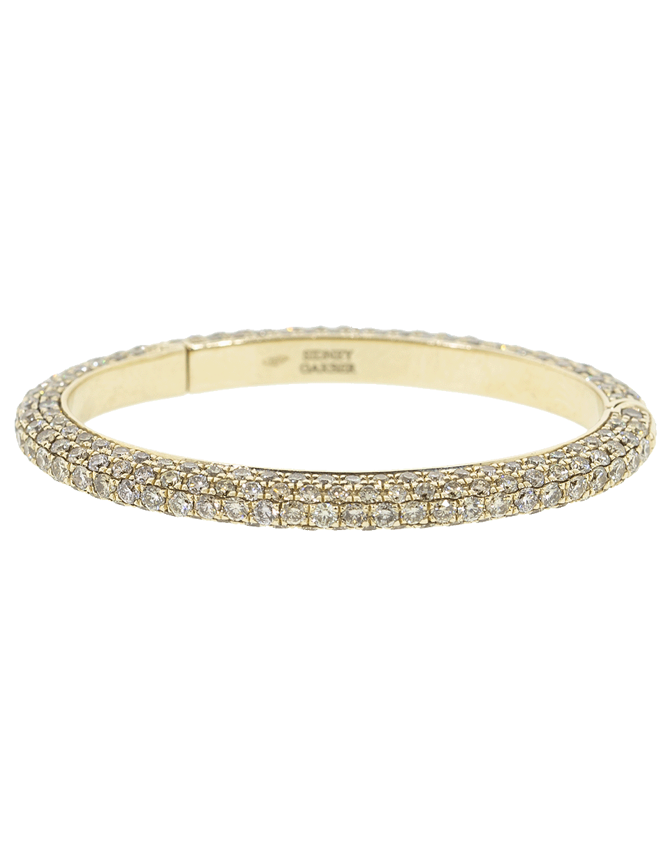 SIDNEY GARBER-Brown Diamond Oval Link Clasp-WHITE GOLD