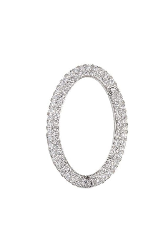 SIDNEY GARBER-Medium Oval Diamond Clasp-WHITE GOLD