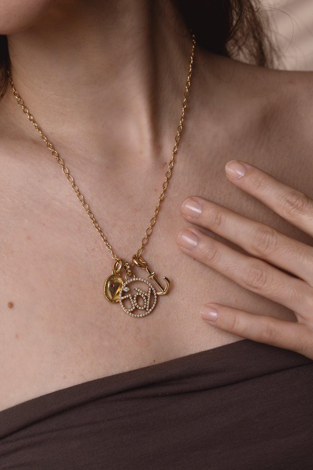 SIDNEY GARBER-Anchor Charm-YELLOW GOLD