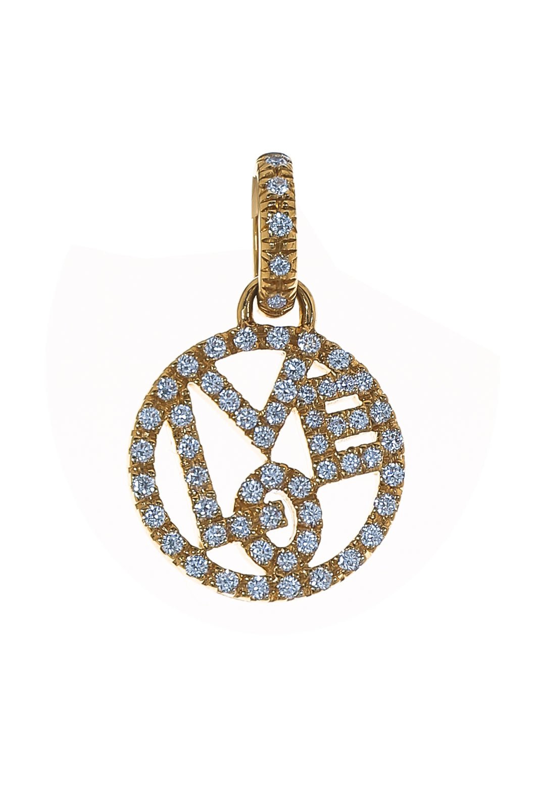 SIDNEY GARBER-Small Diamond Love Charm-YELLOW GOLD