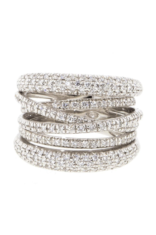 Diamond Scribble Ring - White Gold-WHITE GOLD-7-JEWELRYFINE JEWELRING-SIDNEY GARBER